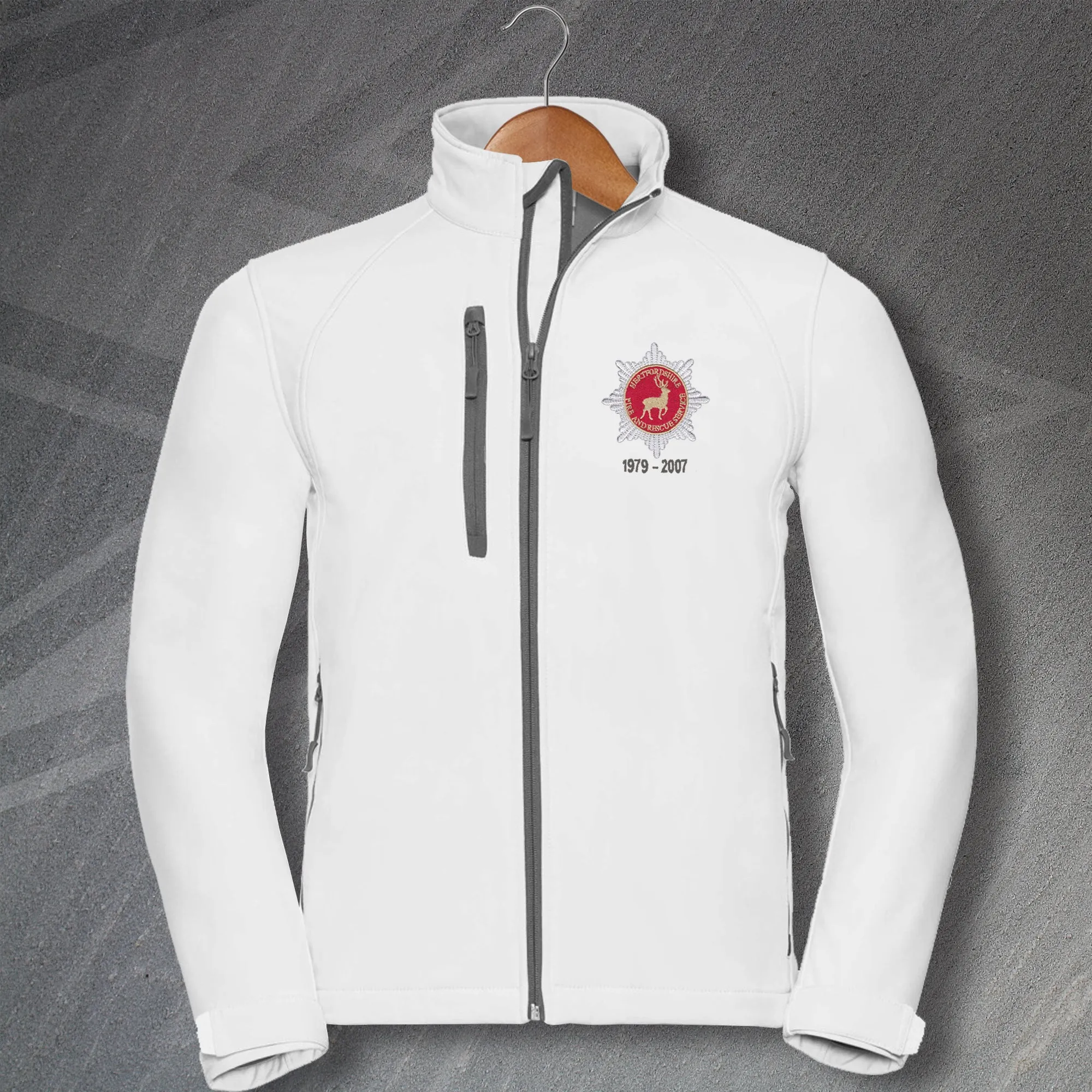 Hertfordshire Fire Service Jacket Embroidered Softshell Personalised Years of Service