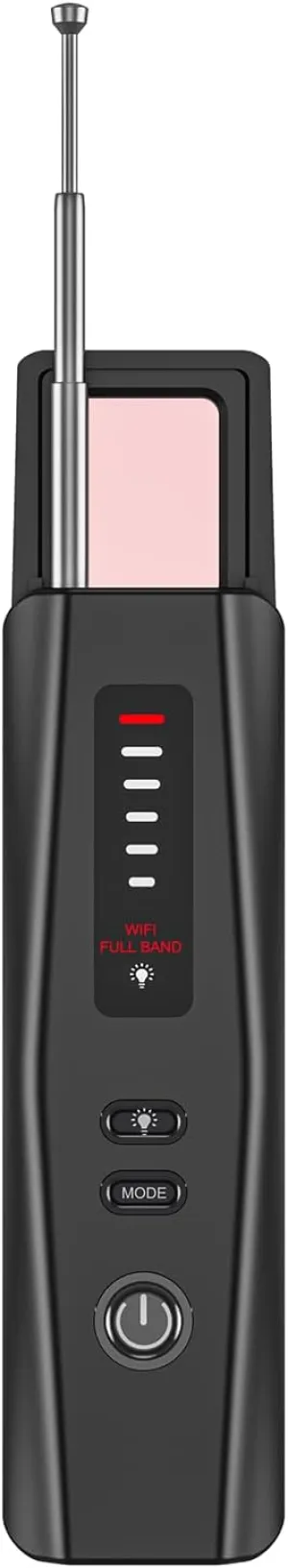 Hidden Camera Detector – Spy Camera Finder, RF Bug & GPS Tracker Detector, Anti-Surveillance Device for Hotels, Travel, Office – 5-Level Sensitivity, Rechargeable (Black)