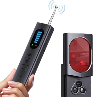 Hidden Camera Detector with Signal Strength Detection, Infrared Camera Finder, Vibration Alarm & Magnetic Field Detection - Anti-Spy Bug Sweeper for Privacy Protection