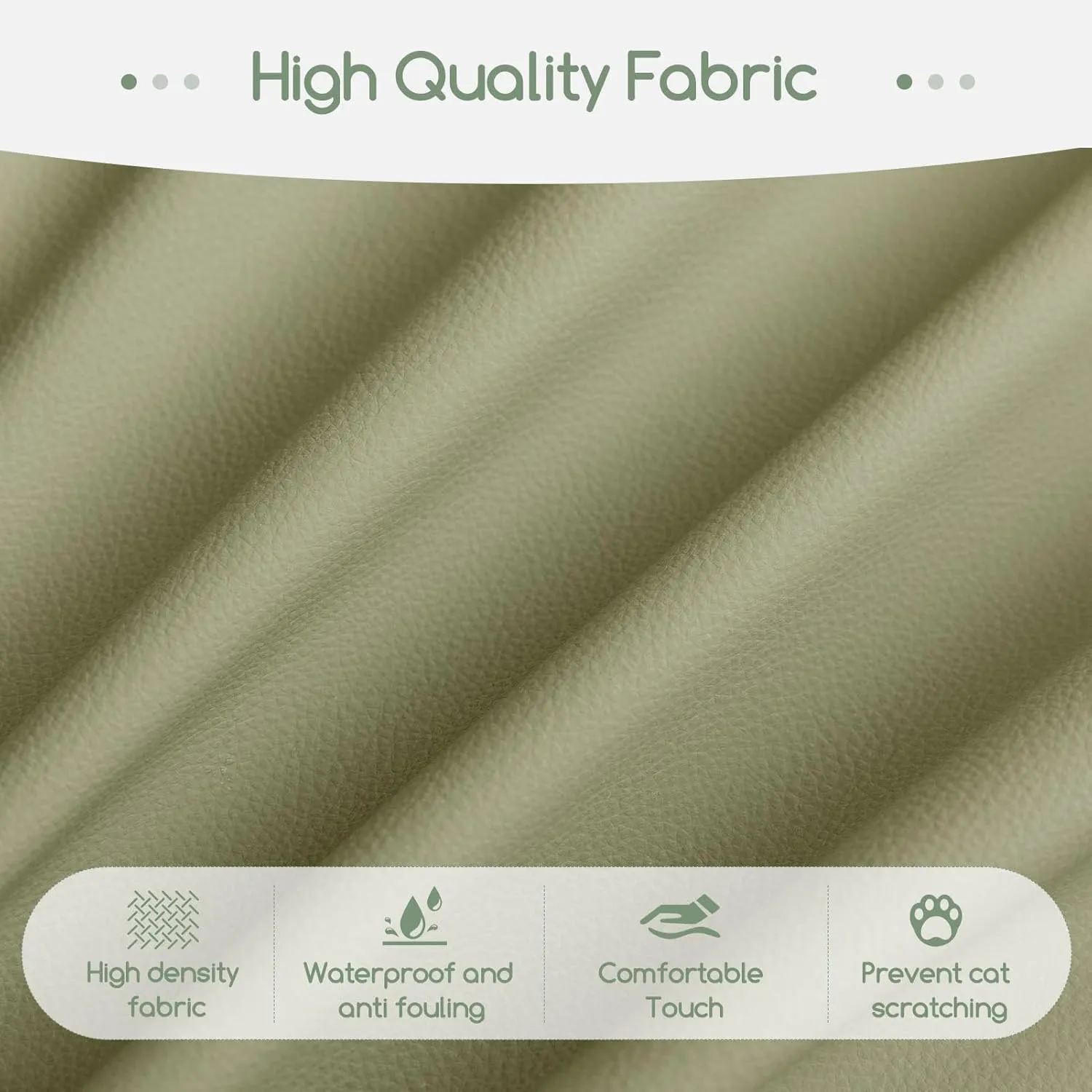 HIGOGOGO Vegan Leather Baby Play Mat, 48 x 48 High-Density Foam Cushioned & Waterproof Playpen Mat, Just Wipe-Clean Crawling Mat for Babyplay on Floor, Green