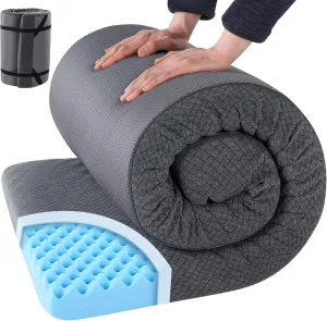 HOMBYS Foam Camping Mattress Pad for Travel,Egg Shell Foam Cot Mattress for Camping & Hiking,Roll Up Tent Sleeping Mat for Adults,Portable Waterproof Guest Bed for Floor