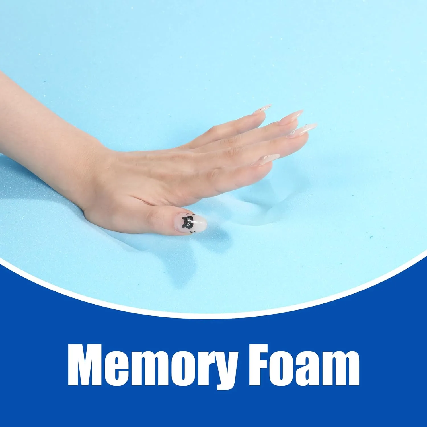 HOMBYS Upholstery Foam Memory, 1" Height 72" L x 24" W High Density Foam Padding Couch Cushion Support,Cut to Size Foam Furniture Replacement Pad for Sofa, Mattress Sag Support, (1" H, Blue)
