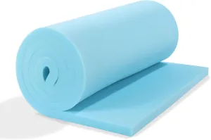 HOMBYS Upholstery Foam Memory, 1" Height 72" L x 24" W High Density Foam Padding Couch Cushion Support,Cut to Size Foam Furniture Replacement Pad for Sofa, Mattress Sag Support, (1" H, Blue)