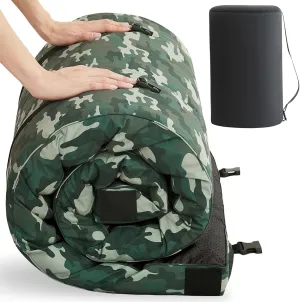 HomeMate CertiPUR-US Memory Foam Camping Mattress Pad Portable Roll Up Mattress for Adults Sleeping Mat Cot Mattress Pad Car Tent Floor Mattress Removable Waterproof Cover Travel Bag Guest Bed