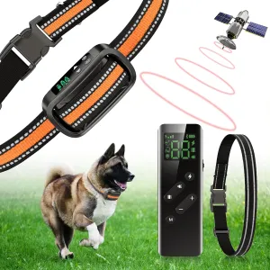 Homrich 2 in 1 GPS Wireless Dog Fence and Training Collar, IPX7 Waterproof Pet Containment and Behavior Training Fence Dog Collar for Medium to Large Dogs