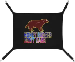 Honey-Badger Don T Care Cat Hanging Hammock Soft Breathable Pet Cage Dog Hammock with Adjustable Straps and Metal Hooks