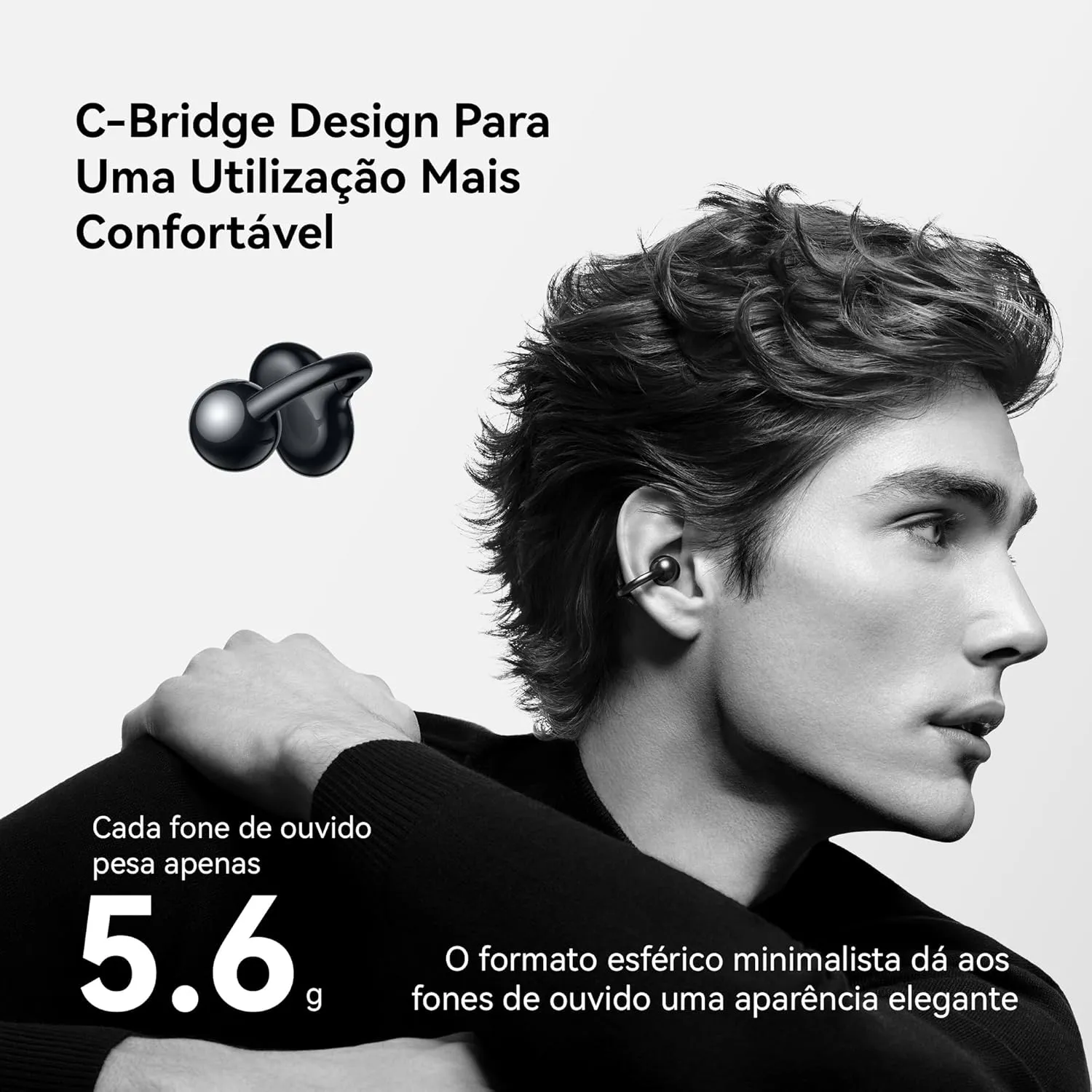 HUAWEI FreeClip Wireless Earbuds - Open Ear Bluetooth Earphones with Long Lasting Battery AI Crystal Clear Sound - Lightweight in-Ear Headphones with IP54 Resistance to Dust Water