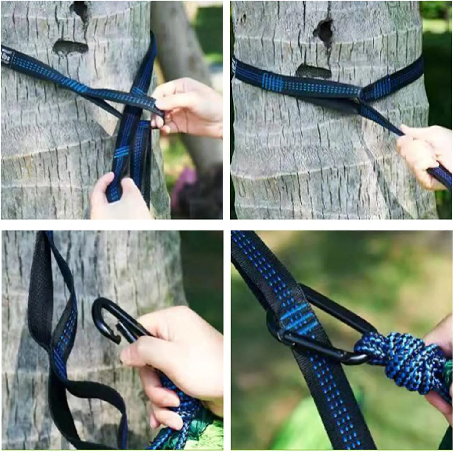 HUHJYUGE Camping Hammock, Super Lightweight Portable Parachute Hammock with Two Tree Straps, Single or Double Nylon Travel Tree Hammocks, for Camping Backpacking Hiking (A)