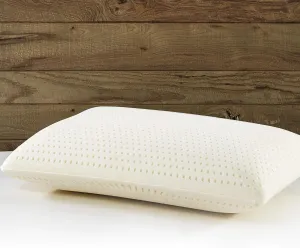 I AM Natural Talalay Latex Medium Support Bed Pillow for Sleeping, Removable and Breathable 100% Cotton Cover, White