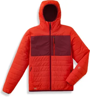 IBEX Merino Wool Aire Men's Puffer Jacket | Insulated, Breathable & Lightweight Hooded Jacket | Hoodies Ideal for Hiking, Running, Camping & Travel X-Large Oxy Fire