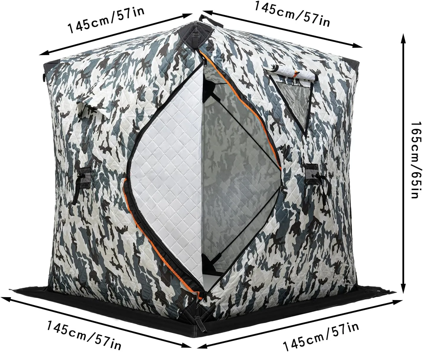 Ice Fishing Tent Waterproof Carrying Bag Ice Shelter Fishing Tent with Detachable Ventilation Windows Oxford Fabric Zippered Door 1-2 Person