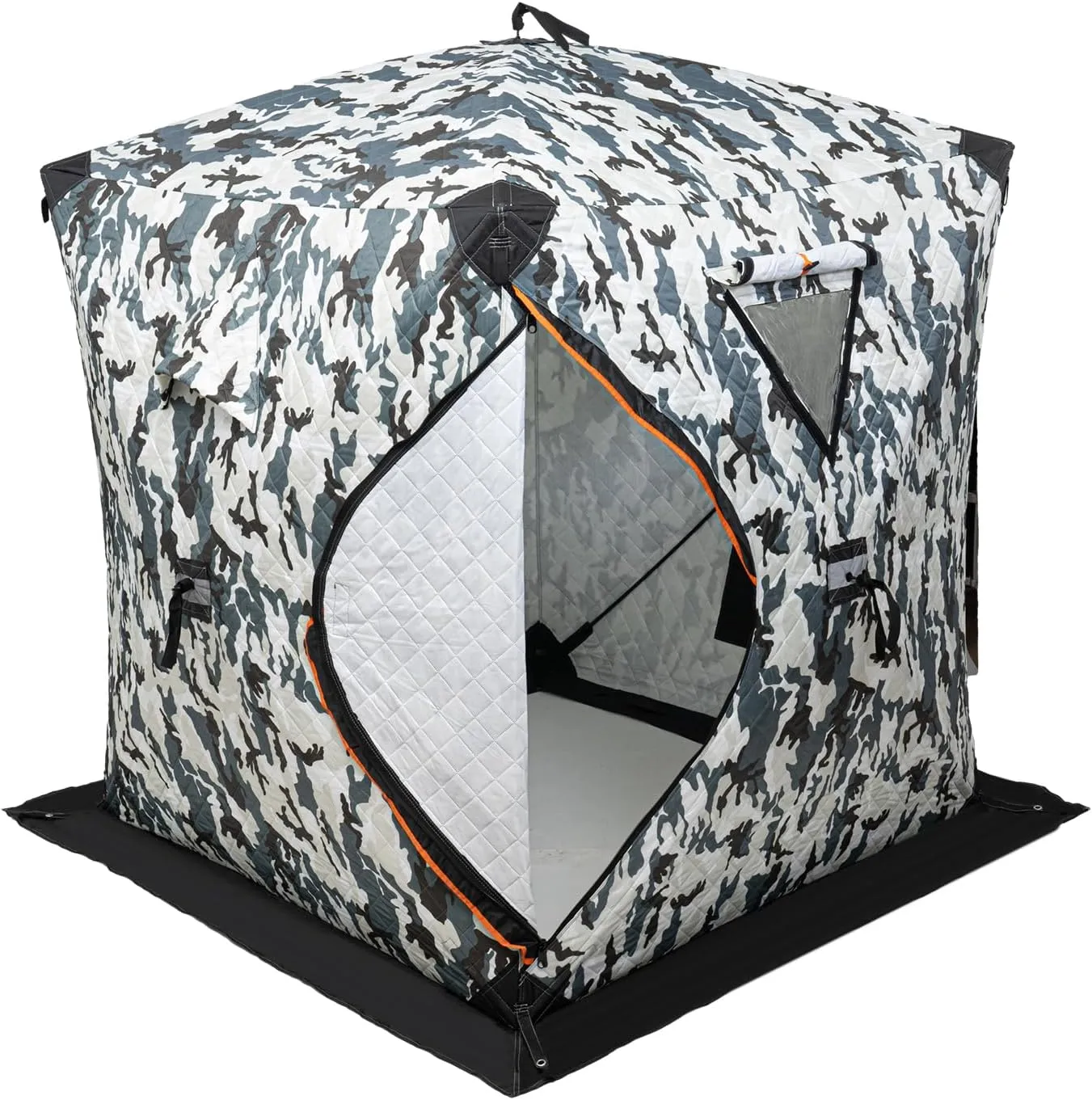 Ice Fishing Tent Waterproof Carrying Bag Ice Shelter Fishing Tent with Detachable Ventilation Windows Oxford Fabric Zippered Door 1-2 Person
