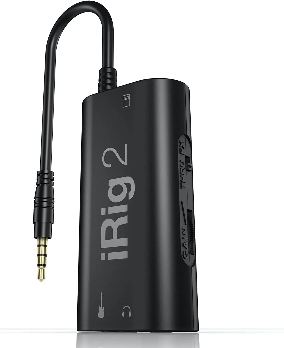 IK Multimedia iRig 2 portable guitar audio interface, lightweight audio adapter for iPhone and iPad with instrument input and headphone/amplfier outs