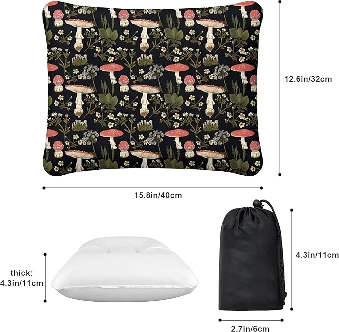 Inflatable Camping Pillow, Patterned Travel Backpacking Pillow, Lightweight & Portable Hiking Beach Pillow, Travel Camping Essential Accessories for Adult & Kids