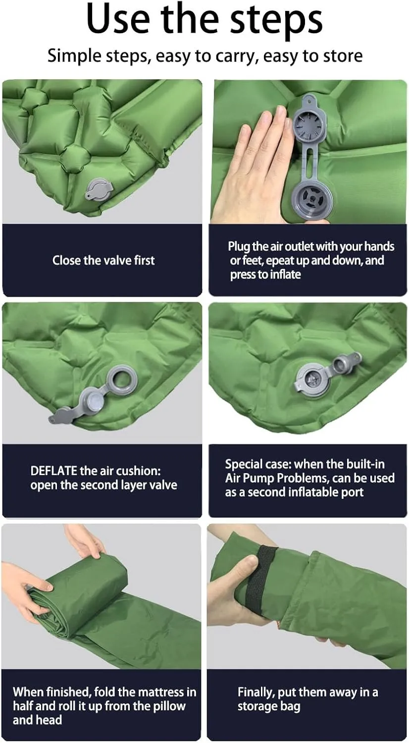 Inflatable Car Mattress for Jeep Compass 2017 2018 2019 2020 2021 2022 2023 2024,Foldable Bring Built in Foot Pump Pillow Outdoor Sleeping Mat Moisture-Proof,A