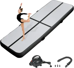 Inflatable Gymnastics Air Tumbling Track Mat 6ft 10ft 13ft 16ft 20ft, Air Tumble Track Mat with Electric Air Pump for Kids Adults Home Outdoor Training Cheerleader Yoga Water Park