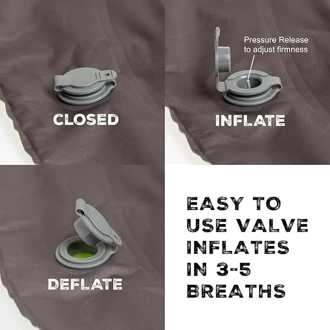 Inflatable Pillow for Camping - Lightweight, Compact, Compressible, Waterproof, Adjustable Firmness Camping pillow for Sleeping During Travel, Backpacking, Hiking, and Outdoor Adventure.