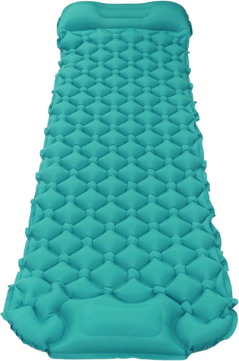 Inflatable Sleeping Mat for Camping and Backpacking, Built in Pump for Quick Inflation, and Water Proof Material, Compact and Durably (Peacock Blue)