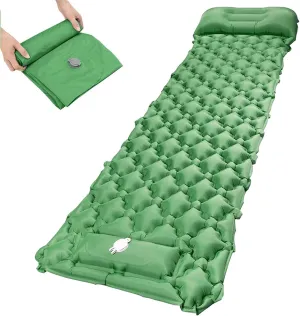 Inflatable Sleeping Mattress Self Inflating Camping Mat, Portable Sleeping Pad, Waterproof Comfortable Roll Mats with Pillow, Sleeping Pad with Built-in Air Pump, for Backpacking,