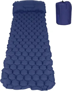 Inflatable Sleeping Pad Mat, Lightweight Portable Air Bed for Camping Hiking Travel Beach, Sturdy 40D Nylon TPU Material, Compact Folding Size, Comfortable 3D Design