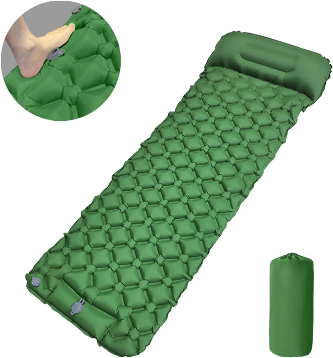 Inflatable Sleeping Pad with Pillow Backpacking Camping Air Mattress Outdoor Camping Sleeping Mat Folding Sleeping Pad