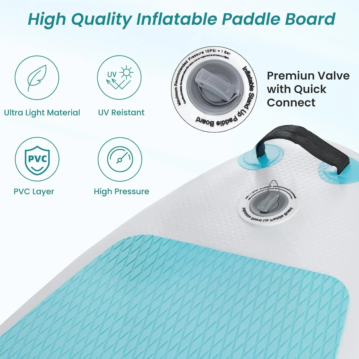 Inflatable Stand Up Paddle Board 10'6" with Premium SUP Paddleboard Accessories, Wide Stable Anti-Slip EVA Deck Design, Blow Up Surfboard for Youth & Adults of All Skill Levels