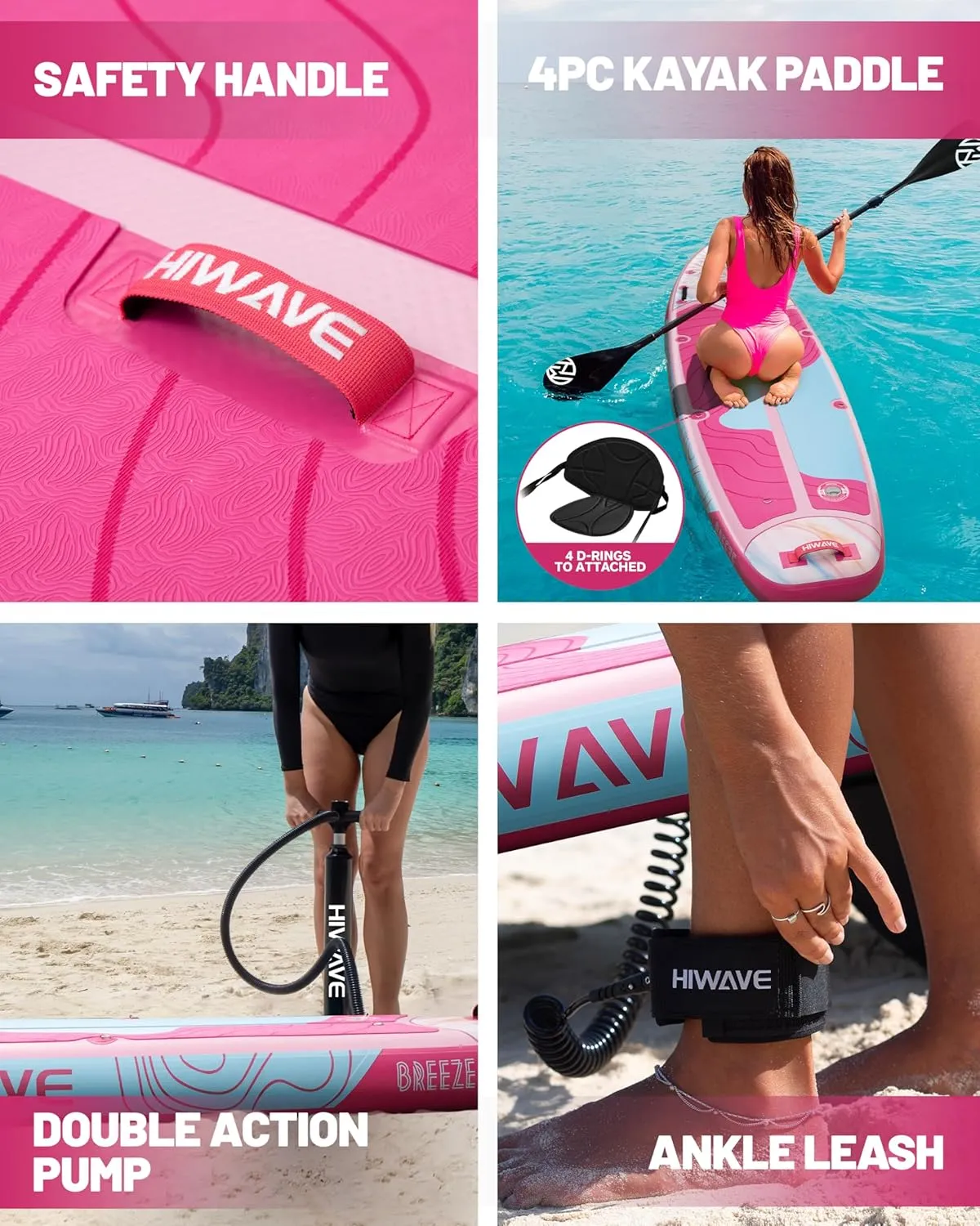 Inflatable Stand Up Paddle Board 11’*34”*6” Sup Board, 350lbs Capicity Adult&Youth Paddle Board, Pet Friendly for Ocean&Lake, w/Double Action Hand Pump