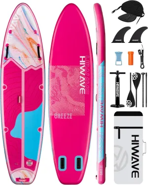 Inflatable Stand Up Paddle Board 11’*34”*6” Sup Board, 350lbs Capicity Adult&Youth Paddle Board, Pet Friendly for Ocean&Lake, w/Double Action Hand Pump