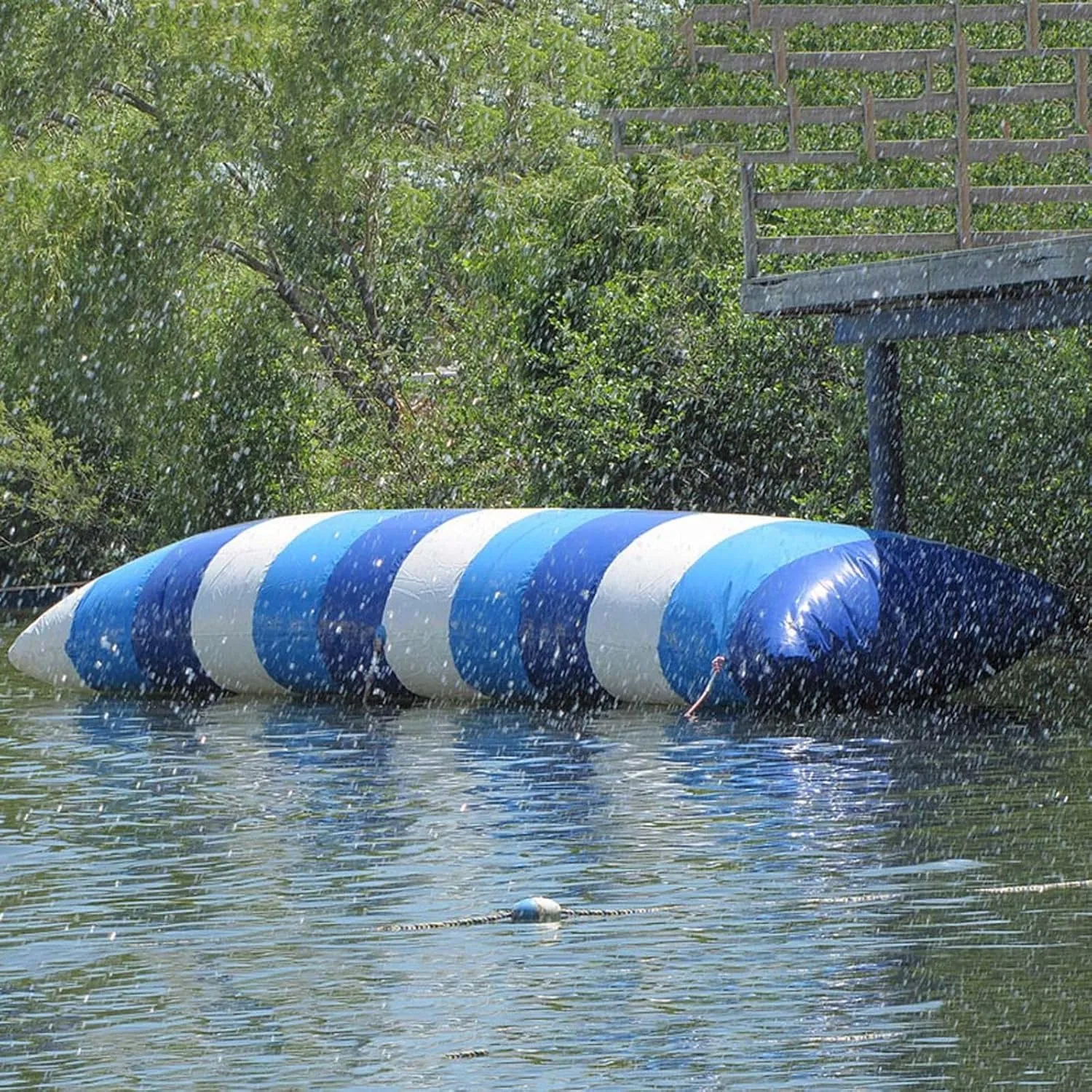 Inflatable Water Catapult Blob, Inflatable Water Drop Jumping Bag, Water Inflatable Catapult Bag Jumping Pillow with Air Pump, Suitable for Adults and Children