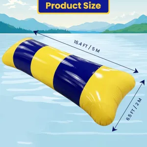 Inflatable Water Catapult Jump Blob, Inflatable Water Drop Jumping Bag Jumping Pillow with Air Pump, Suitable for Adults and Children (Yellow   Blue, 16.5ft x 6.5ft)