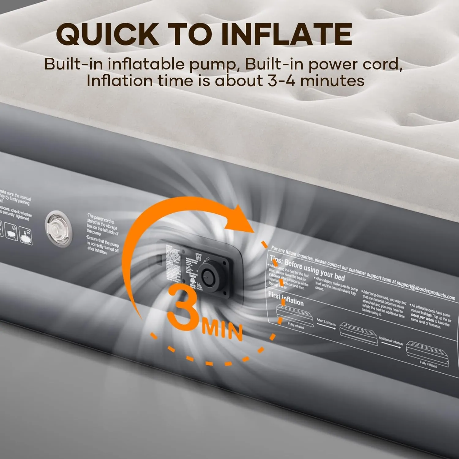 InnoTruth Cal King Air Mattress with Built in Pump, Inflatable Blow up Mattress, 18" Raised Colchones Inflables Air Bed for Guests & Home, Ideal for Home Use and Outdoor Camping, 650lb Weight Capacity
