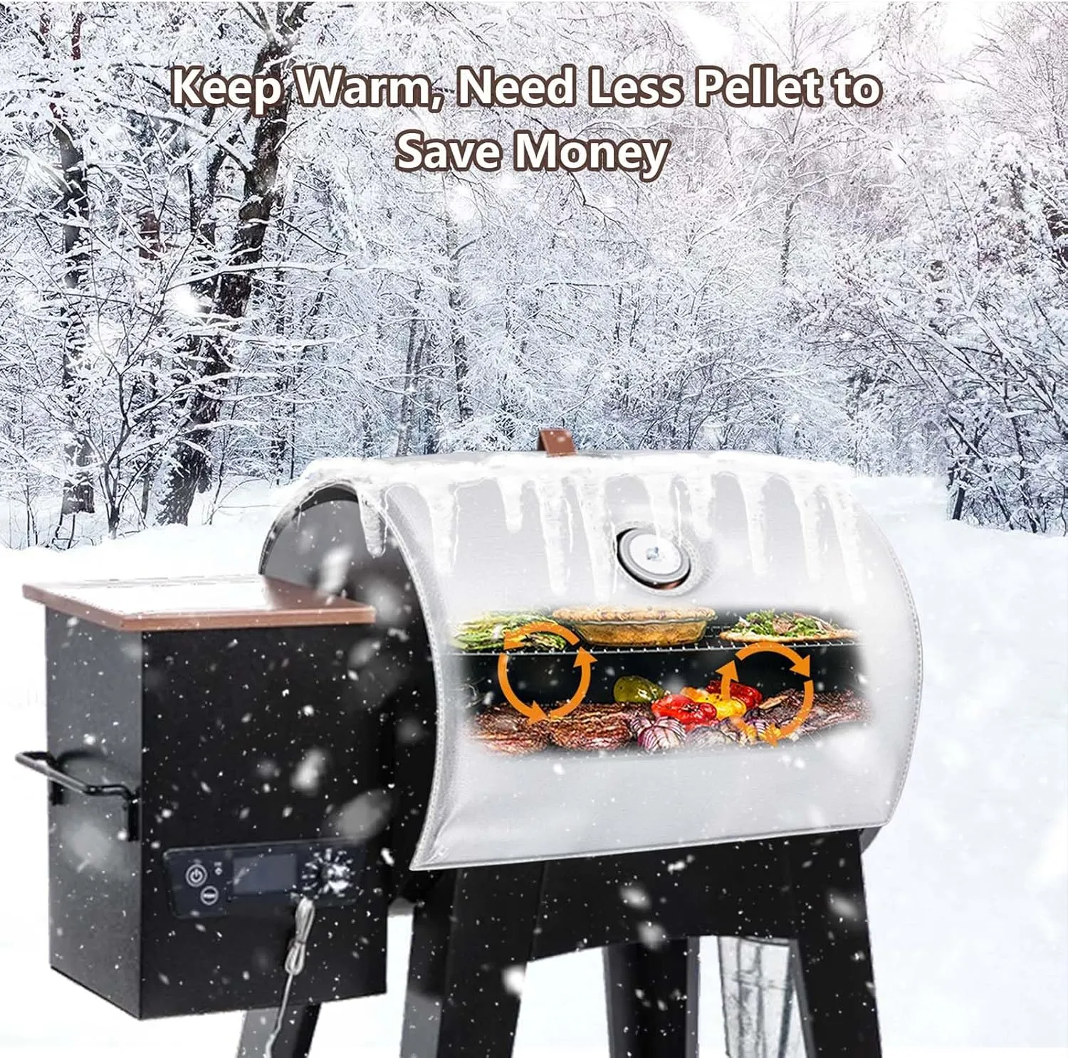 Insulation Blanket for Pit Boss Lexington Sportsman Navigator 540 500 550, Grill Blanket for PB500NX PB500SP PB550G, Smoker Blanket for Winter Cooking, Saving Pellet