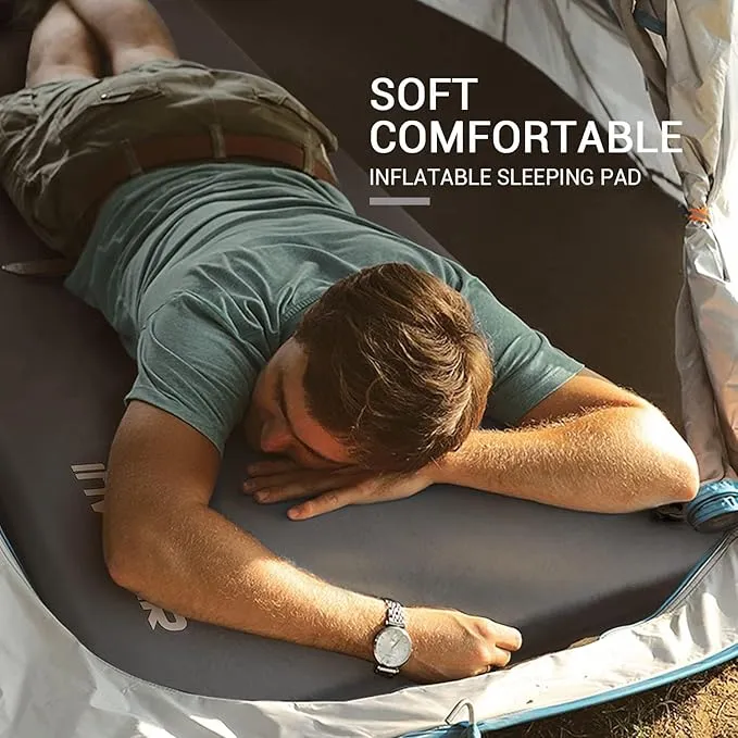 INVOKER Camping Sleeping Pad 2.76” Memory Foam Self Inflating Sleeping Pad Camping Mat with Pillow for Tent Backpacking Traveling Hiking Car Camping Air Mattress