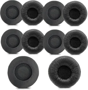 Jabra Headset Ear Cushions, Earpads Replacement 50mm Ear Pad Covers for Jabra PRO 920 930 935 9450 GN 2000 BIZ 1500 2400II Plantronics Blackwire 3220 3320 C320 HW251N HW261N HW520 Headphones (10 Pack)