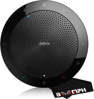 Jabra Speak 510 UC - Portable USB & Bluetooth Conference Speakerphone for Business, Remote Work & Meetings - Zoom & Google Meet Certified - Boomph's Ultimate Cloth Solution for Crystal Clear Sound