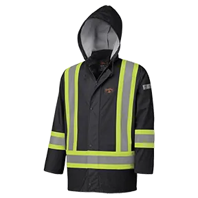 Jacket FR Hi-Vis PU Stretch Black 5894BK