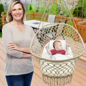 JADWorld Nordic Cotton Rope Baby Hammock - Portable Swing Cradle - Breathable
