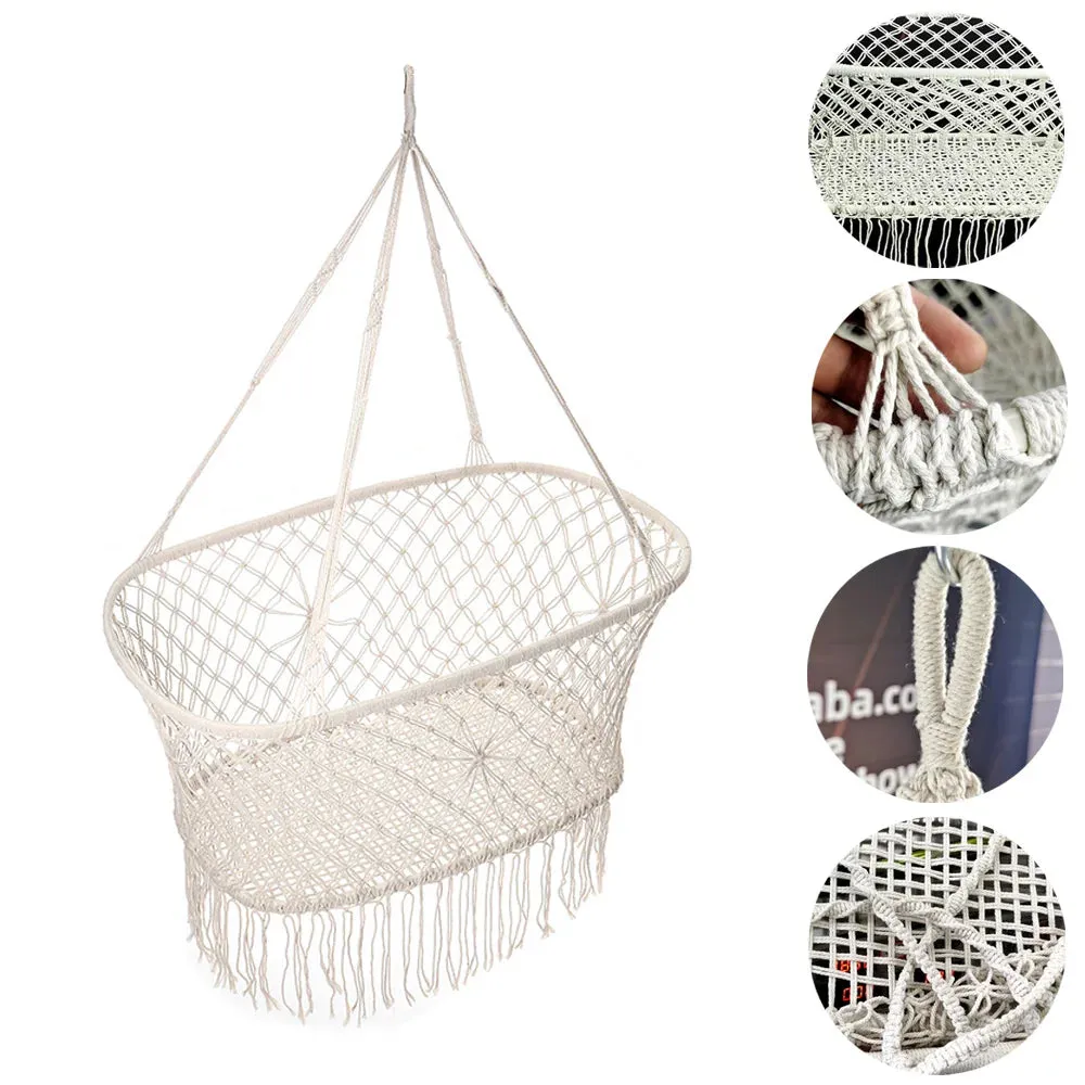 JADWorld Nordic Cotton Rope Baby Hammock - Portable Swing Cradle - Breathable