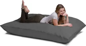 Jaxx Pillow Saxx 5.5-Foot - Huge Bean Bag Floor Pillow and Lounger, Charcoal