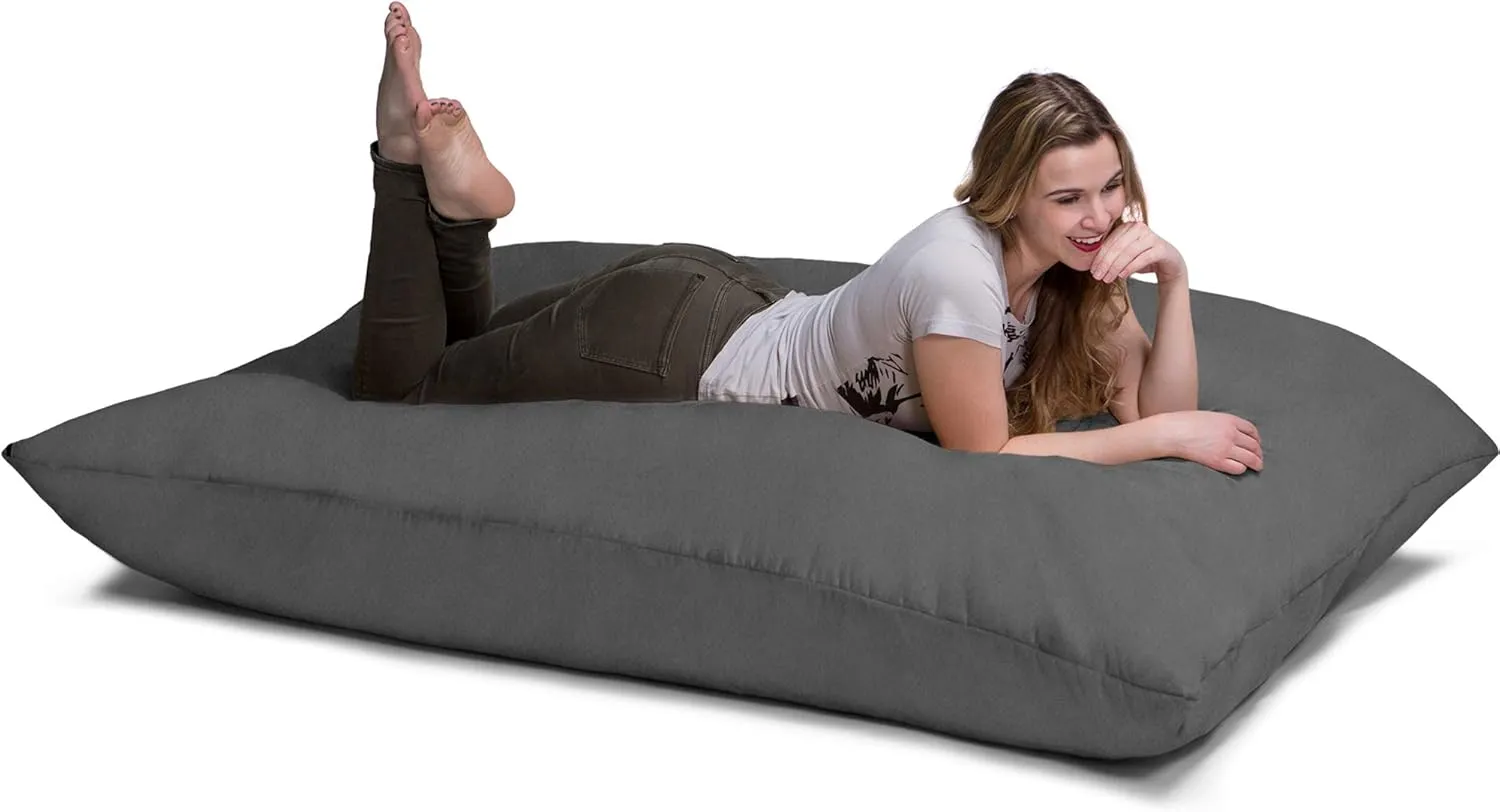 Jaxx Pillow Saxx 5.5-Foot - Huge Bean Bag Floor Pillow and Lounger, Charcoal