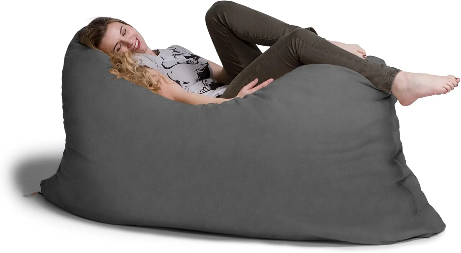 Jaxx Pillow Saxx 5.5-Foot - Huge Bean Bag Floor Pillow and Lounger, Charcoal