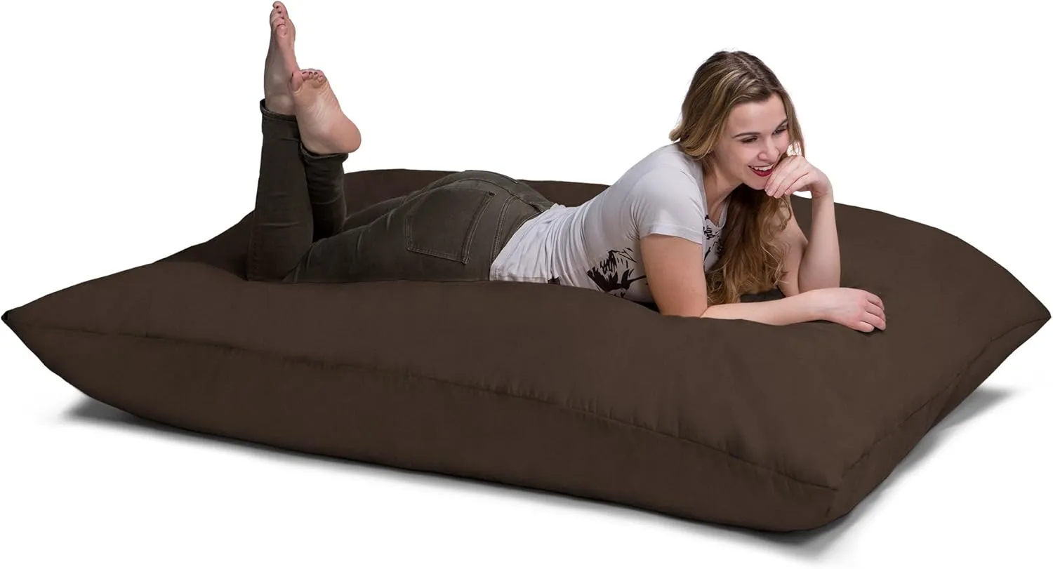 Jaxx Pillow Saxx 5.5-Foot - Huge Bean Bag Floor Pillow and Lounger, Chocolate