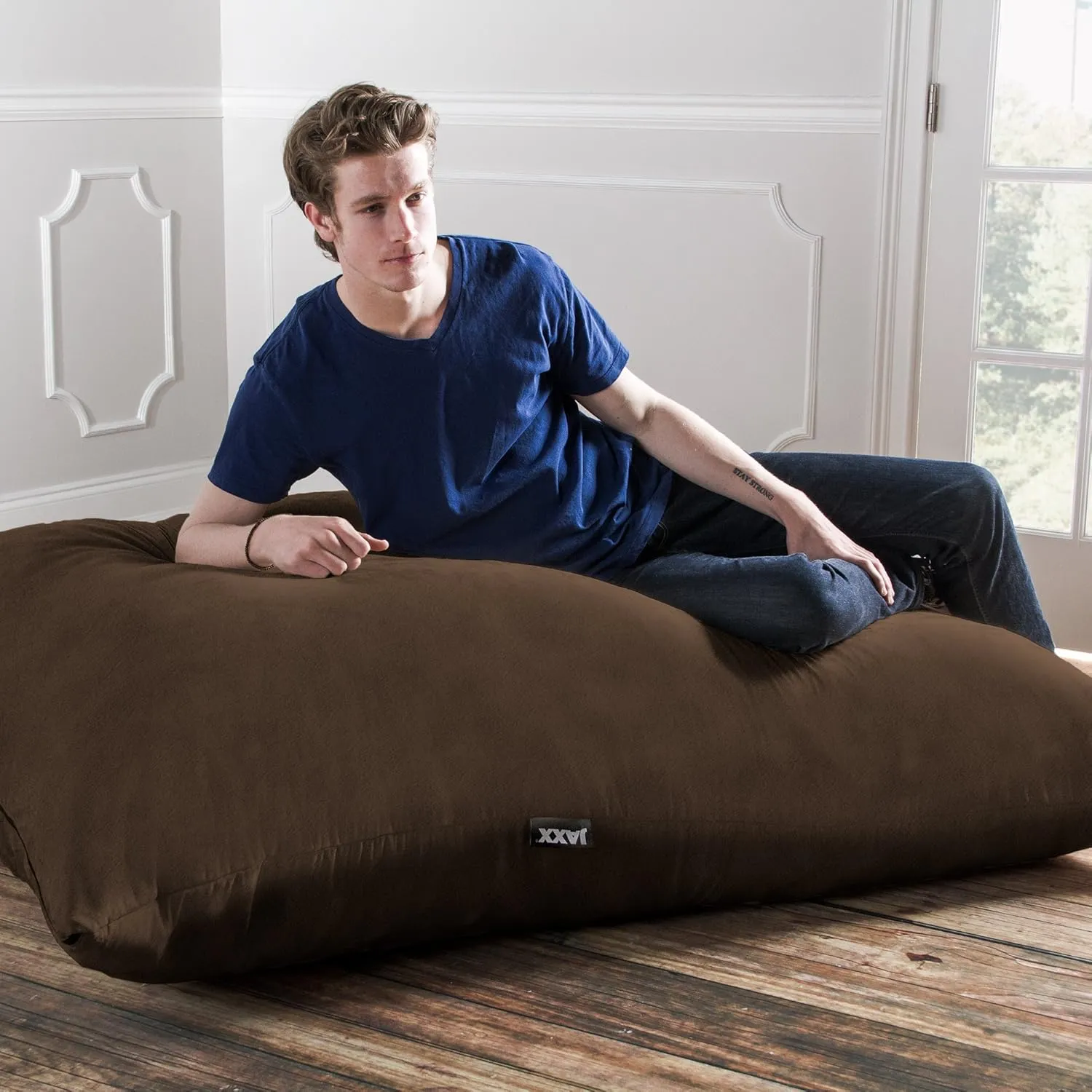 Jaxx Pillow Saxx 5.5-Foot - Huge Bean Bag Floor Pillow and Lounger, Chocolate