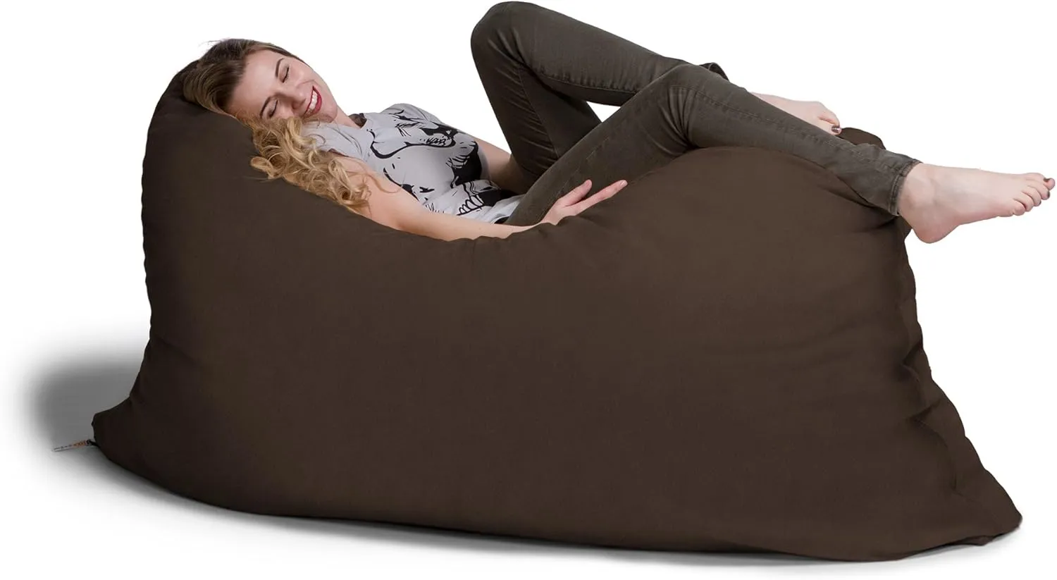 Jaxx Pillow Saxx 5.5-Foot - Huge Bean Bag Floor Pillow and Lounger, Chocolate
