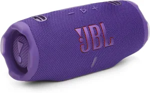 JBL Charge 6 - Portable Waterproof & Drop-Proof Bluetooth Speaker, Bold Pro Sound with AI Sound Boost, 28Hrs of Playtime, Built-in powerbank & Comes with a Sturdy/Removable Carrying Strap (Purple)