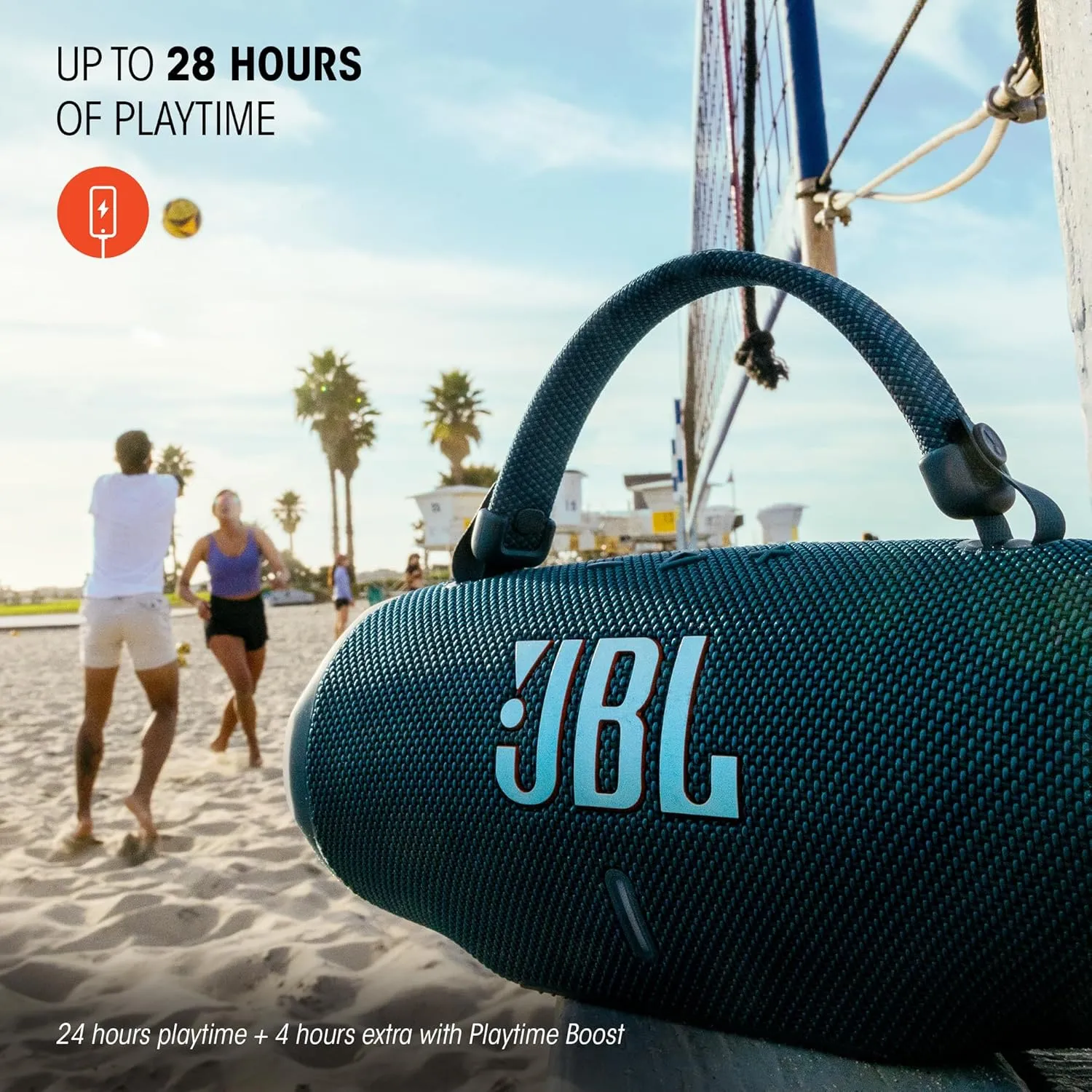 JBL Charge 6 - Portable Waterproof & Drop-Proof Bluetooth Speaker, Bold Pro Sound with AI Sound Boost, 28Hrs of Playtime, Built-in powerbank & Comes with a Sturdy/Removable Carrying Strap (Purple)