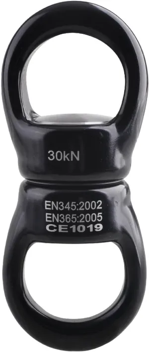 JEELAD 30kN Swing Swivel Rotational Safety Device Hanging Accessory for Rock Climbing Hanging Hammock Web Tree Swing Aerial Dance Children's Swing Spinner Hanger (Black)