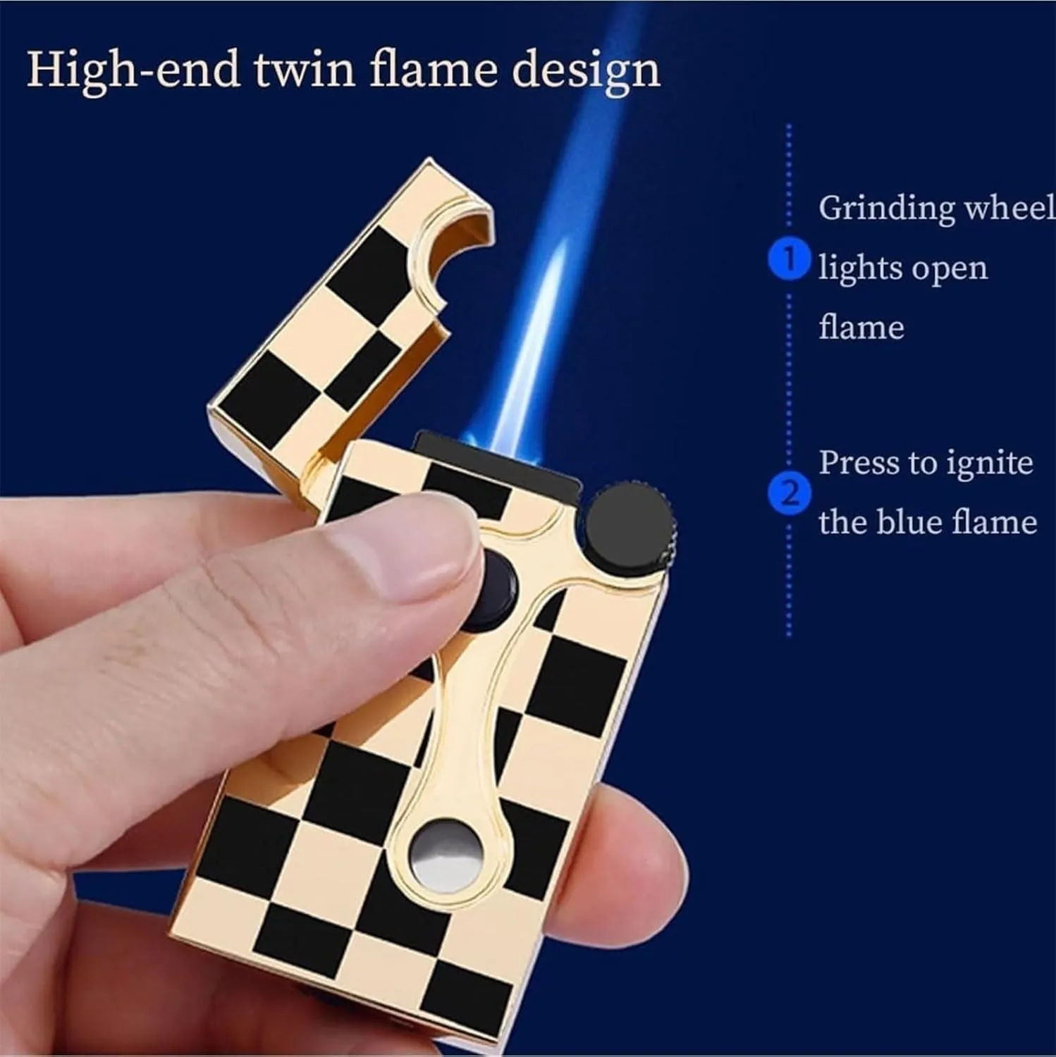 Jet Metal Butane Lighter Soft Flame/Windproof Direct Flame Dual Igniter with Visible Fuel Window(#fe62c5)