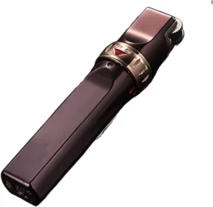 Jet Straight Windproof Blue Flame Lighter, Retro Grinding Wheel to Make fire, Portable and can be Carried Around, Adjustable Flame Size, Metal Body (Does not Contain Butane)(Brown)