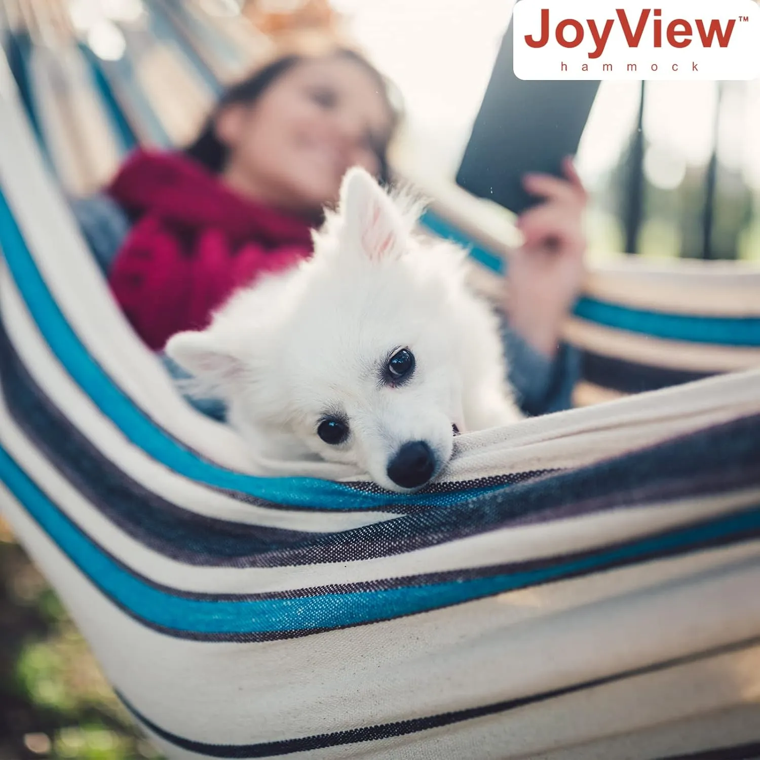 JoyView Brazilian Hammock for Single Preson Portable Hammock with Hanging Ropes & Carry Bag Large 78.8x39.4” Cotton Hammock for Patio 300LBS Capacity Perfect for Outdoor/Indoor - Red & Green Stripes